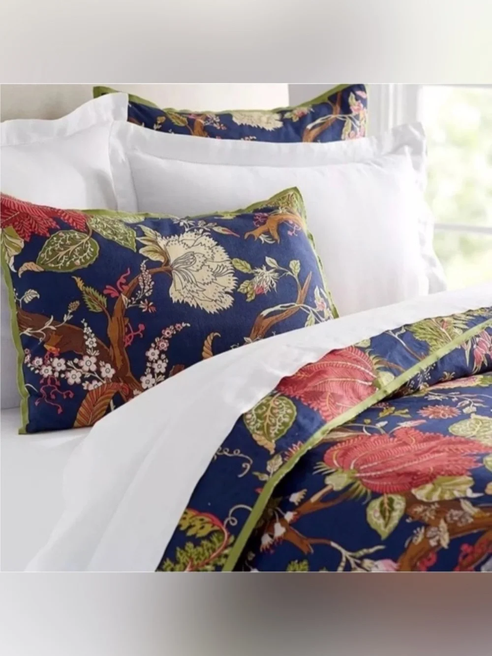Pottery Barn Full/Queen Duvet Cover & 2 Shams-Laina Palampore. Botanical.